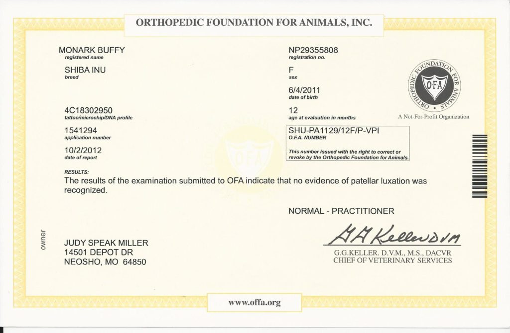 OFA patella