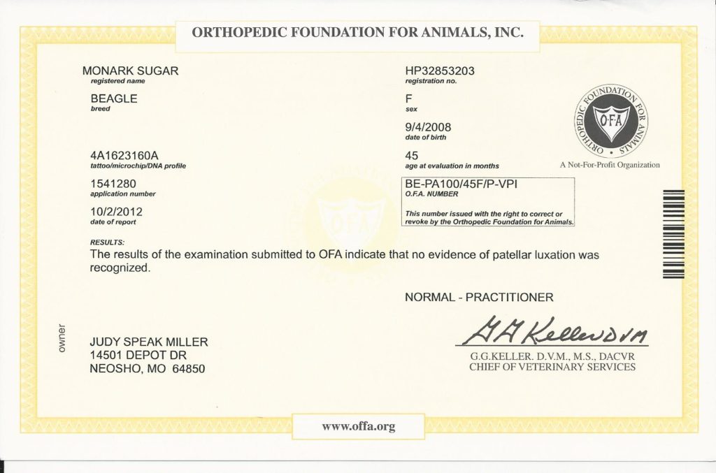 OFA patella